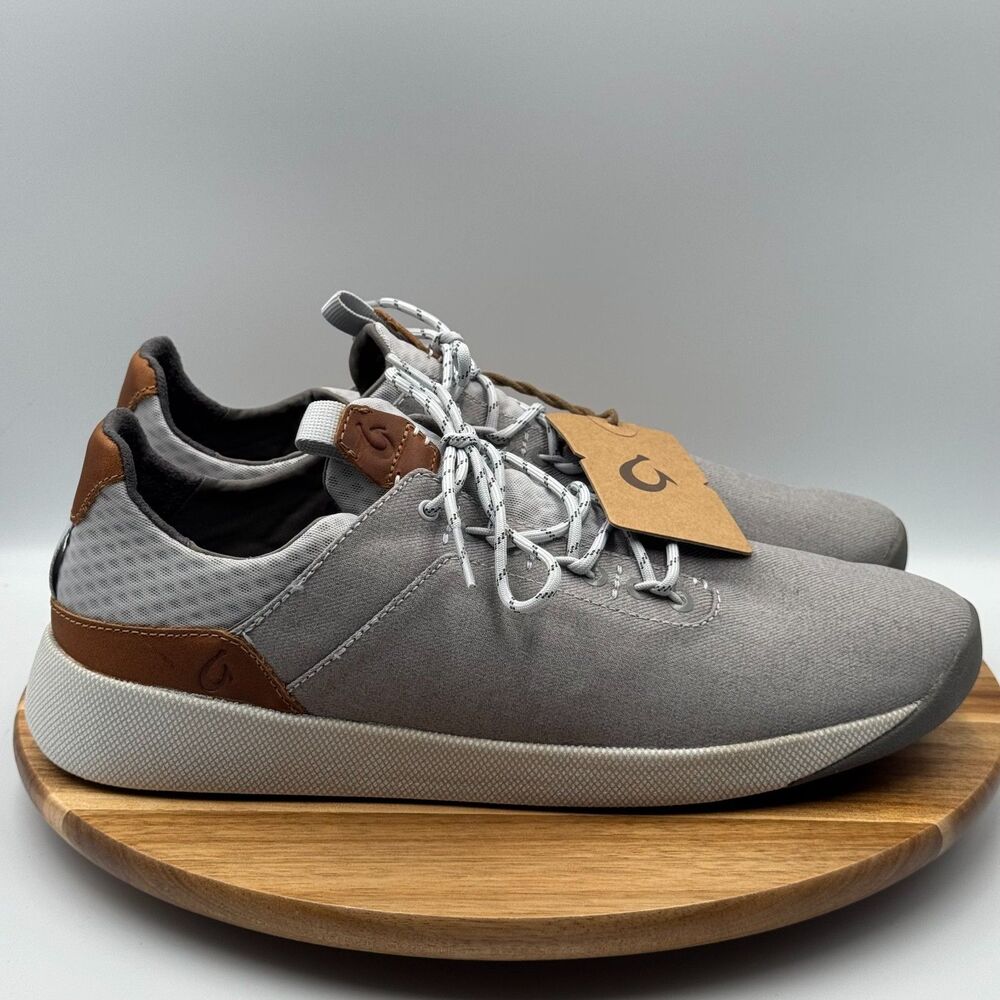 OluKai "Nanea Li" Men's Sneakers Pale Grey/Vapor Lace Up Shoes Size 11 NWT